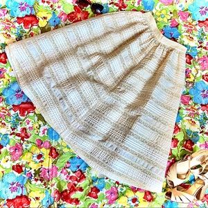 VTG handmade cotton cream lace circle skirt-24”W